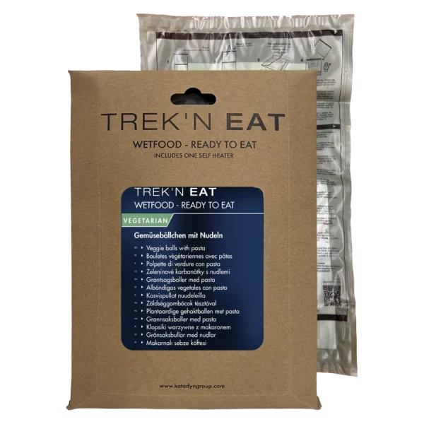 Trek'n Eat Veggieballs with Pasta SH ready-to-eat pouch with self-heating bag